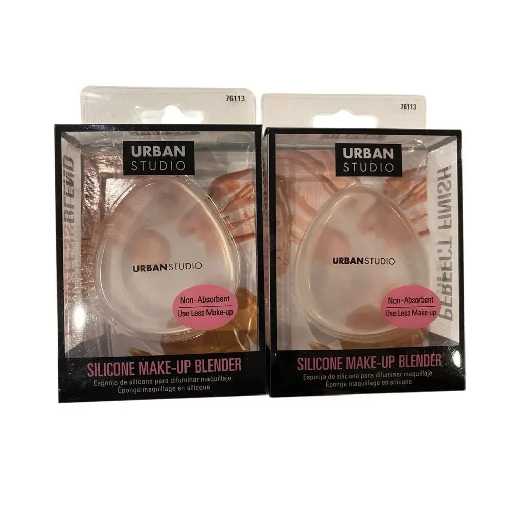 Urban Studio Silicone Makeup Blender Lot Of 2 Clear New Boxed Set Cosmetics